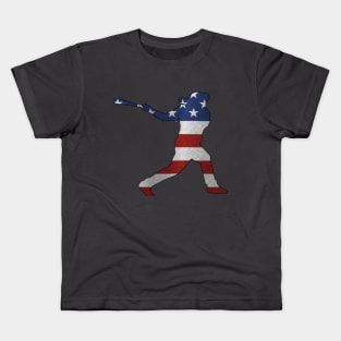 Baseball American Flag . Patriotic USA Sports Fans Kids T-Shirt